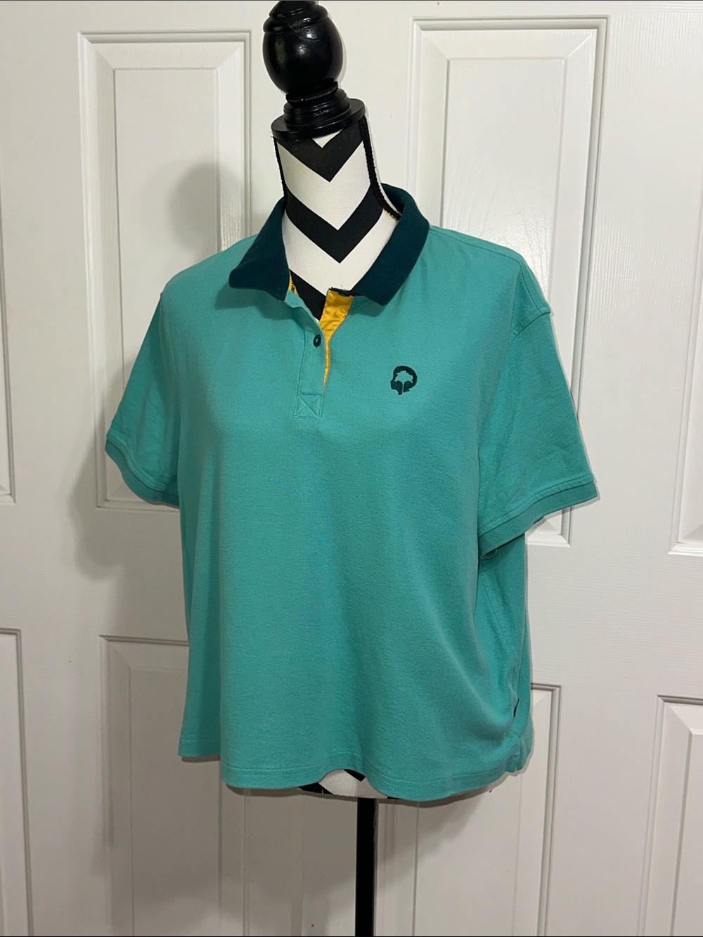 Outdoor Afro X REI Teal Polo with Contrast Collar